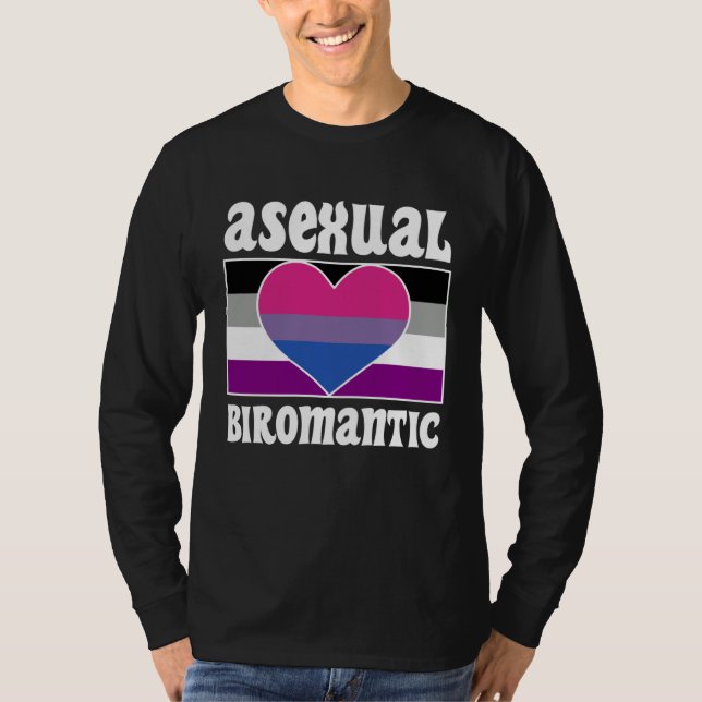 Camiseta Asexual Biromantic Pride Flag Cute  Ace Aesthetic (Anverso)