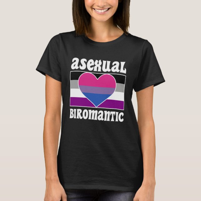 Camiseta Asexual Biromantic Pride Flag Cute  Ace Aesthetic (Anverso)