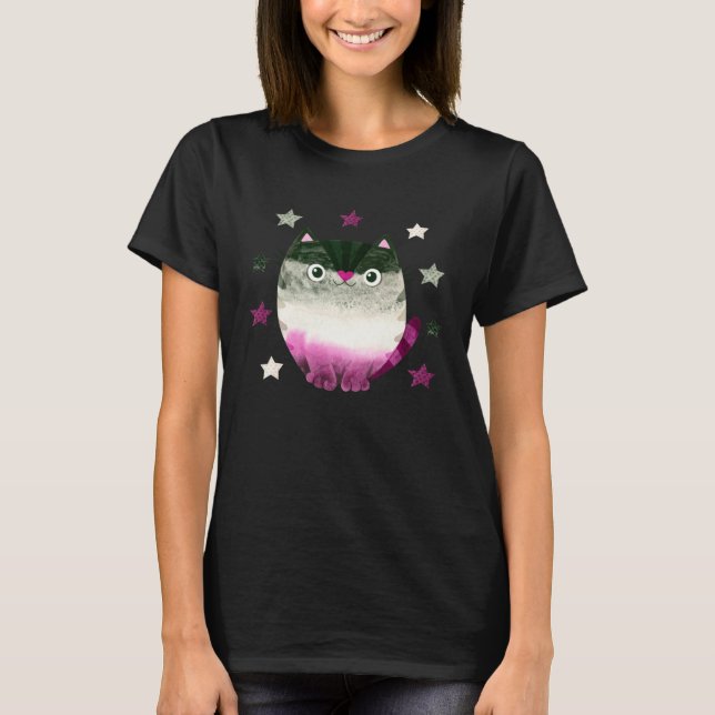 Camiseta Asexual Cat Ace Pride LGBTQ+ Equality and Love (Anverso)