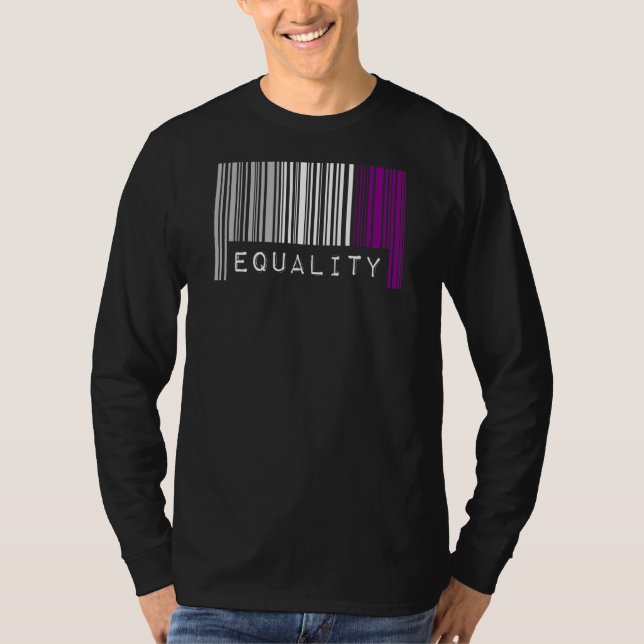 Camiseta Asexual código de barras igualdad de orgullo cuta  (Anverso)