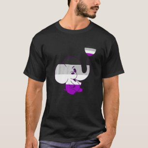 Camiseta Asexual Elefante Lindo Corazón Bandera Asexual Lgb