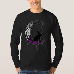 Camiseta Asexual espacio de la luna Cat Lgbt Black Cat Asex