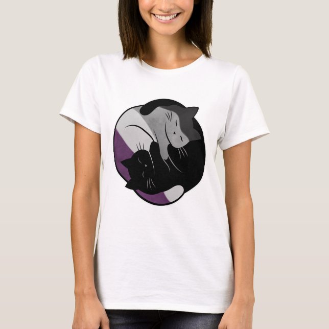 Camiseta Asexual Eternal Yin Yang Cat (Anverso)