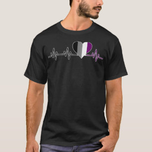 Camiseta Asexual Heartbeat Life Love Heart Trendy Cute Prid