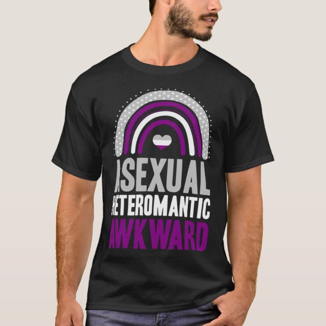 Camiseta Asexual Heteroromantic Awkward Asexual Pride Bohem (Anverso)