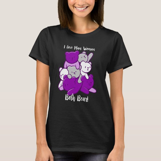 Camiseta Asexual I Love Man Woman Both Bear Asexuality Ace  (Anverso)