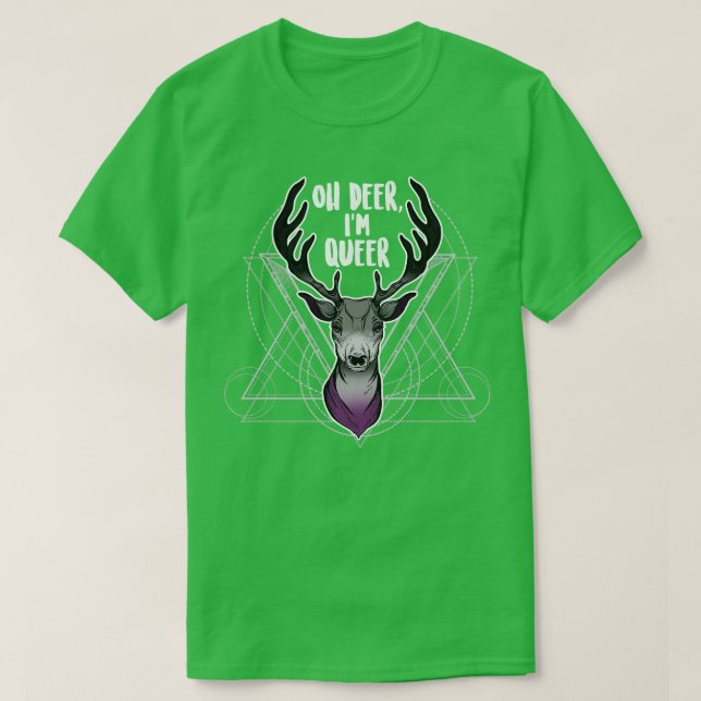Camiseta Asexual Oh Deer Im Queer (Diseño del anverso)