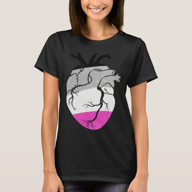 Camiseta Asexual Pride Heart Flag (Anverso)