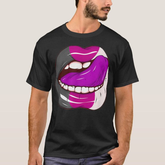 Camiseta Asexual Pride LGBTQ Ace Lips Party  (Anverso)