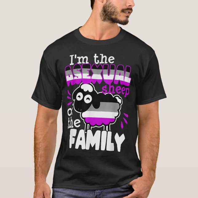 Camiseta Asexual Sheep of The Family Funny Pride Flag LGBTQ (Anverso)
