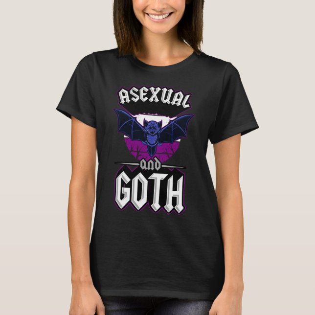 Camiseta Asexual Y Gótico Gótica Emo Bat Orgullo LGBTQ Hall (Anverso)