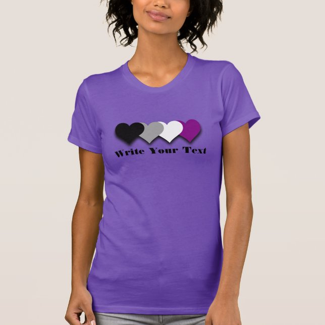 Camiseta Asexualidad corazones de orgullo T-Shirt (Anverso)