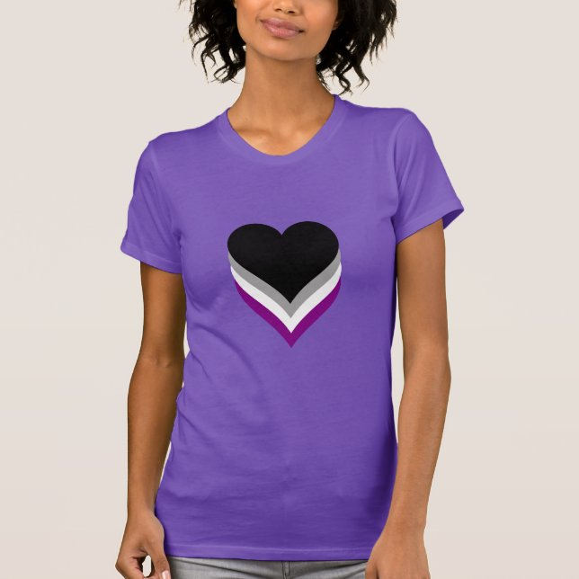 Camiseta Asexualidad corazones de orgullo T-Shirt (Anverso)
