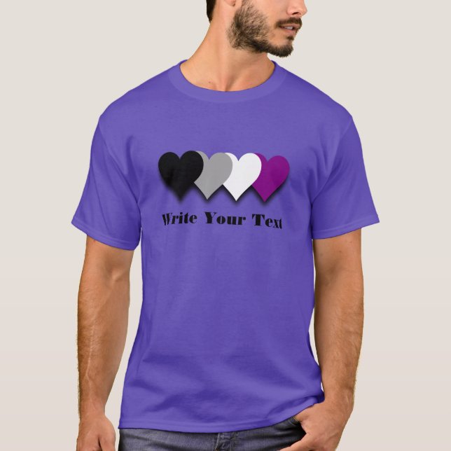 Camiseta Asexualidad corazones de orgullo T-Shirt (Anverso)