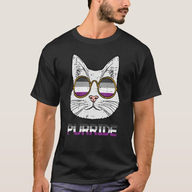 Camiseta Asexualidad de la bandera del orgullo de gato asex (Anverso)