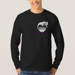 Camiseta Asexualidad De La Bandera Del Orgullo Del Gato Del
