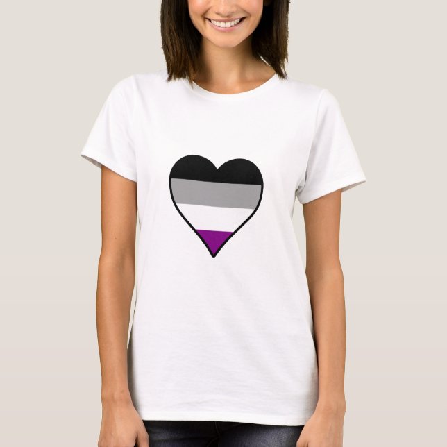 Camiseta Asexualidad orgullo corazón arriba (Anverso)