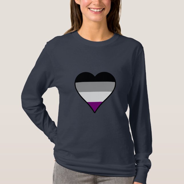 Camiseta Asexualidad orgullo corazón Hoodie T-Shirt (Anverso)