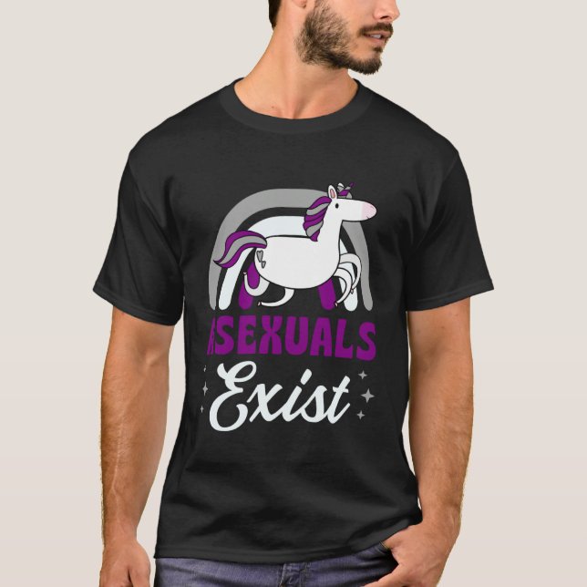 Camiseta Asexuals Exist Asexual Pride Minimalist Rainbow Un (Anverso)