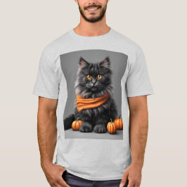 Camiseta Ash de Gato Gris Fluffy Halloween