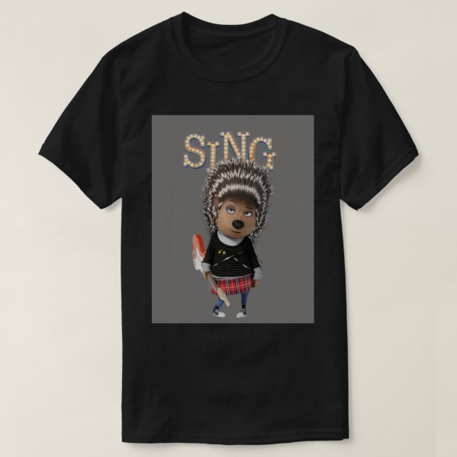 Camiseta Ash de la tarjeta de saludo de película SING (Diseño del anverso)