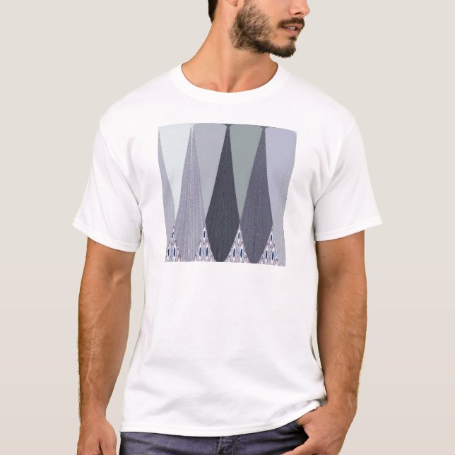 Camiseta Ash Gray Chevron Dots Art Print (Anverso)
