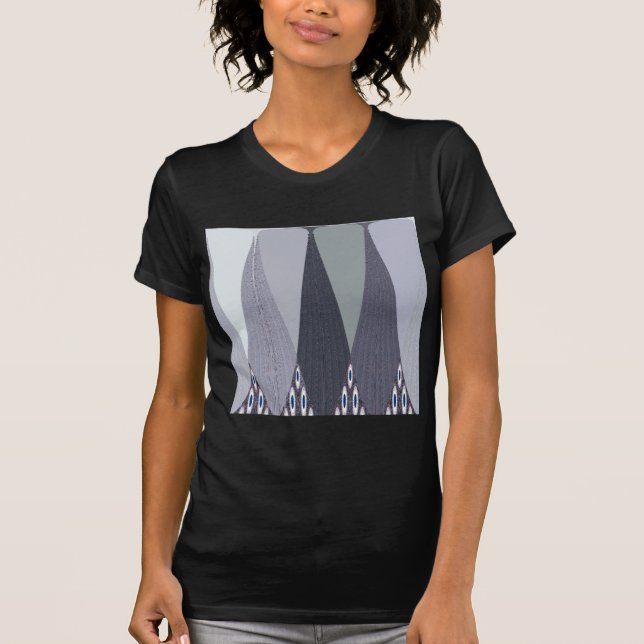 Camiseta Ash Gray Chevron Dots Art Print (Anverso)