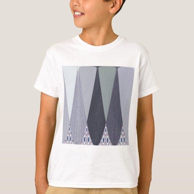 Camiseta Ash Gray Chevron Dots Art Print (Anverso)