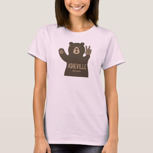 Camiseta Asheville North Carolina Peace Bear (Anverso)