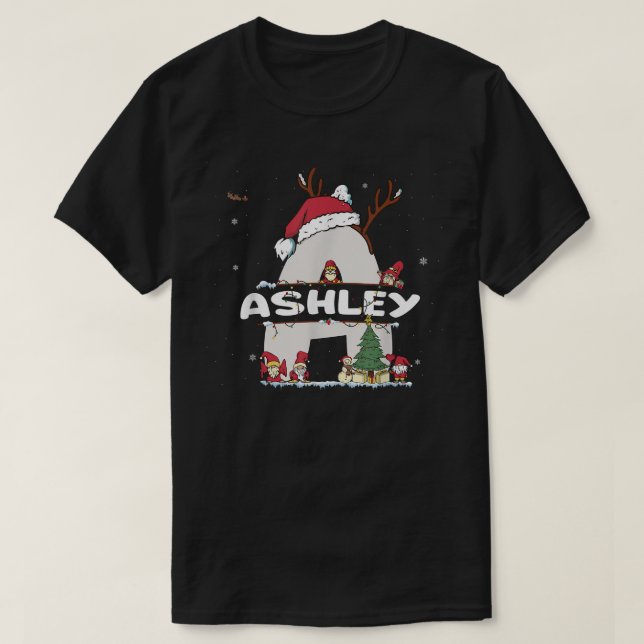 Camiseta Ashley Christmas  w Ashley Name for funny Xmas  (Diseño del anverso)