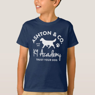Camiseta Ashton & Co. K9 Academy Logotipo Infantil Oscuro
