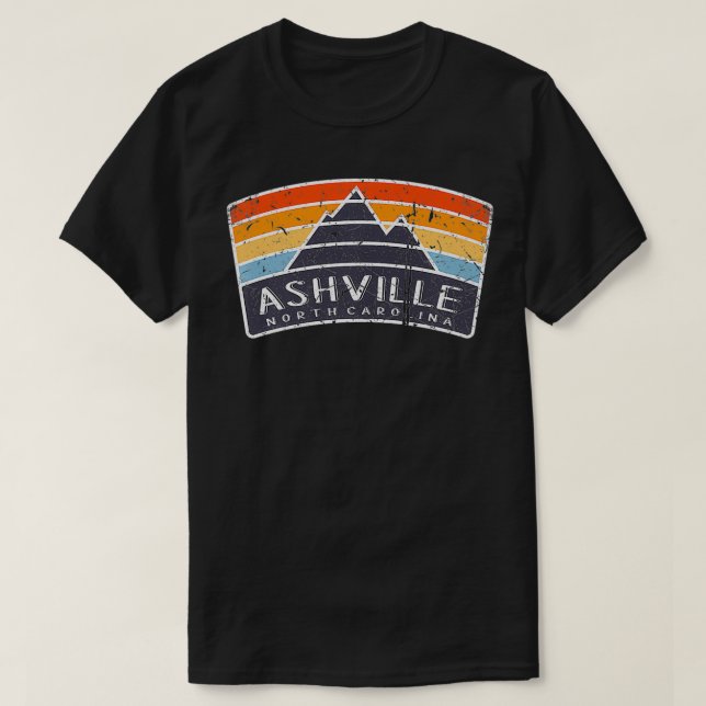 Camiseta Ashville North Carolina Mountain Vacation Art Grap (Diseño del anverso)