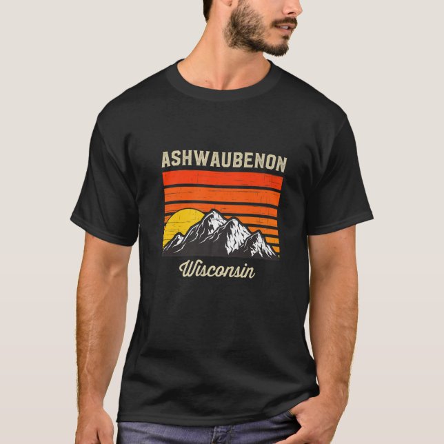 Camiseta Ashwaubenon Wisconsin Ciudad Retro Estados Unidos (Anverso)