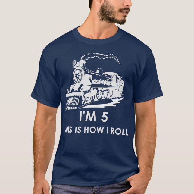 Camiseta Así es como rollo el tren a niños de quinto cumple (Anverso)