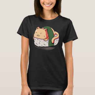 Camiseta Así Es Como Rueda Gato Rollos De Sushi Pescado Cru