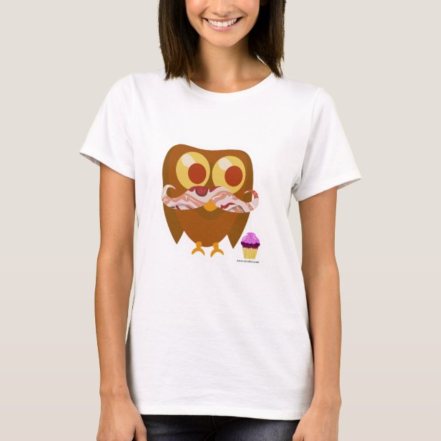 Camiseta Así que Bacon Owl de moda (Anverso)