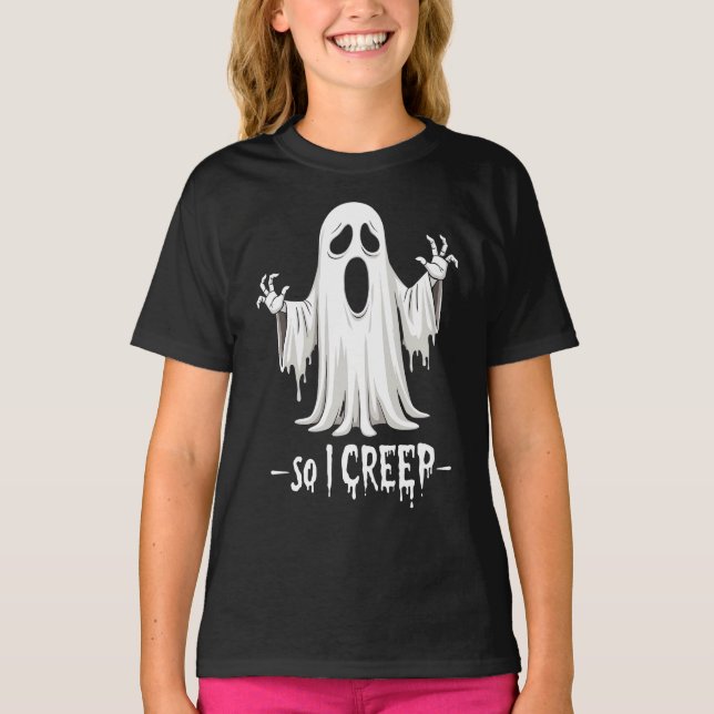 Camiseta Así que creí a Halloween Boo Ghost Funny Creep Yea (Anverso)