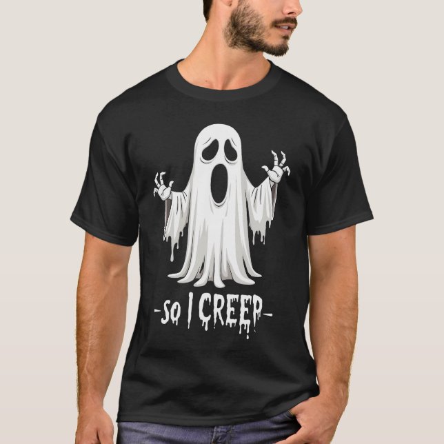 Camiseta Así que creí a Halloween Boo Ghost Funny Creep Yea (Anverso)