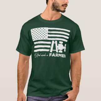 Camiseta Así que Dios hizo un agricultor Tractor de bandera