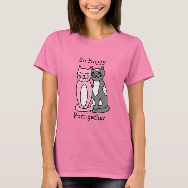 Camiseta Así que Feliz Púrpura | Pun de gato corto (Anverso)