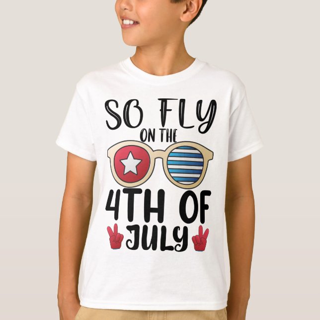 Camiseta Así que vuela el 4 de julio la bandera estadounide (Anverso)