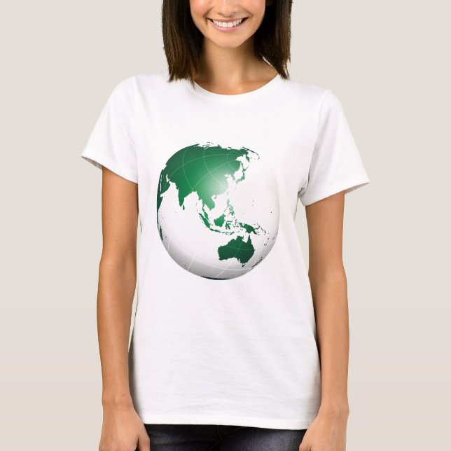 Camiseta Asia Australia Oceania Green Globe (Anverso)