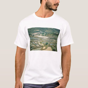 Camiseta Asia, China. Terrazas de arroz inundadas cerca de 
