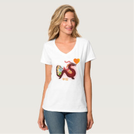 Camiseta asia dragon color luck balances heart