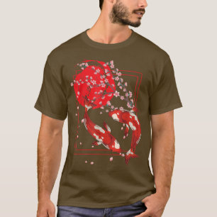 Camiseta Asia Koi Pond Sakura Cherry Blossom Pescado japoné