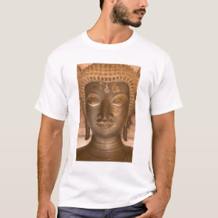 Camiseta Asia, Laos, Vientiane, escultura del bronce en Wat