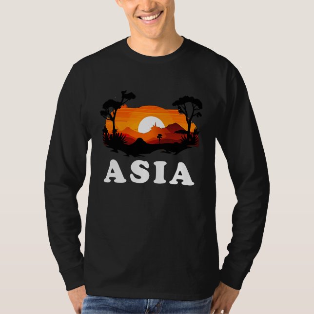 Camiseta Asia Pride Sunset Continent Souvenir (Anverso)