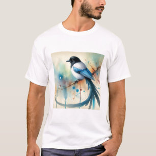 Camiseta Asian azurewinged magpie 290924AREF101 - Watercolo
