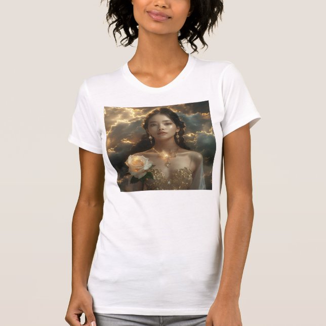 Camiseta Asian Beauty With White Rose (Anverso)