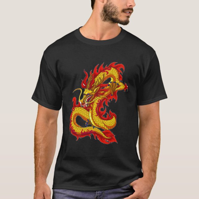 Camiseta Asian Dragon Tattoo Shirt, Red China Dragon (Anverso)